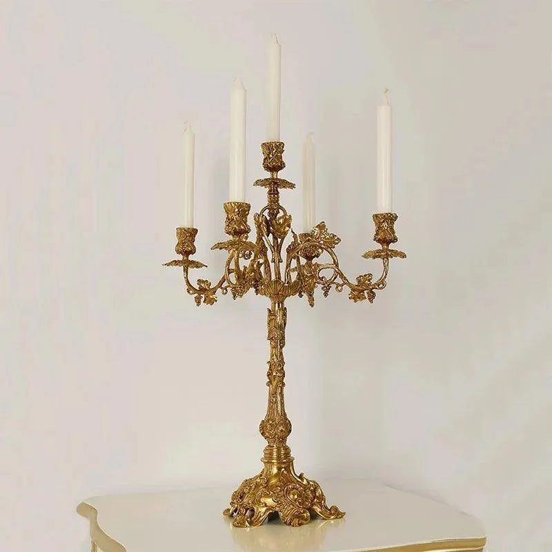Regal French Vintage Brass Candlestick - Elegance for Your European Classics Villa. - BH Home Store