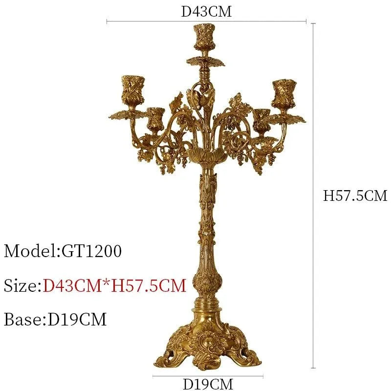 Regal French Vintage Brass Candlestick - Elegance for Your European Classics Villa. - BH Home Store