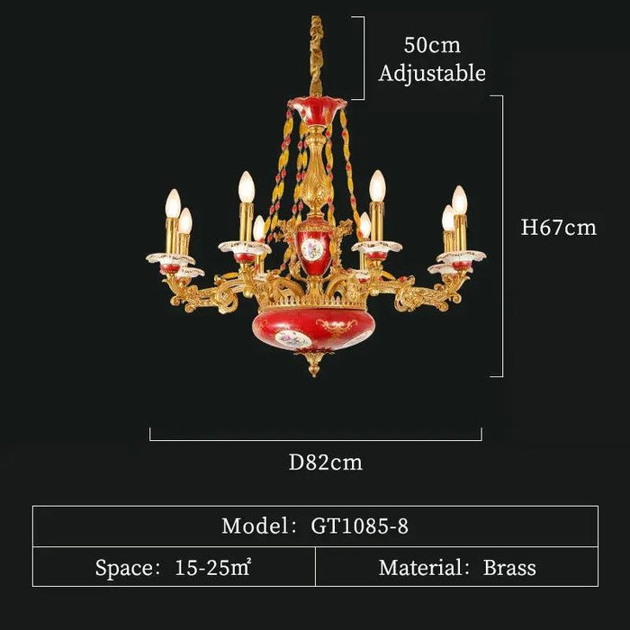 Regal French Vintage Chandelier. - 8lights D82 H67cm