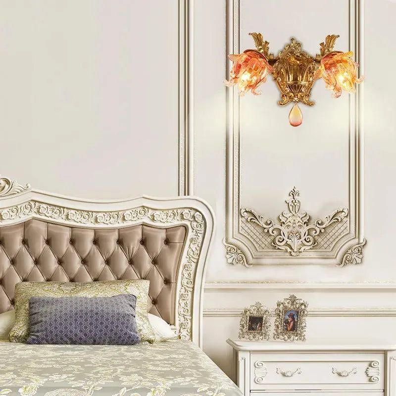 Regal Full Copper Bedroom Lamps: Luxury Living Room and Hallway European Style.
