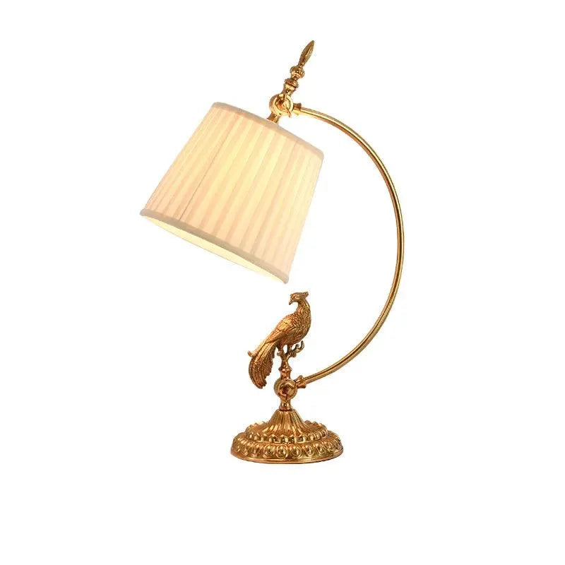 Regal Full Copper Bird Table Lamp, Handcrafted Elegance for Study and Living Room. - BH Home Store