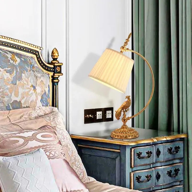 Regal Full Copper Bird Table Lamp, Handcrafted Elegance for Study and Living Room. - BH Home Store