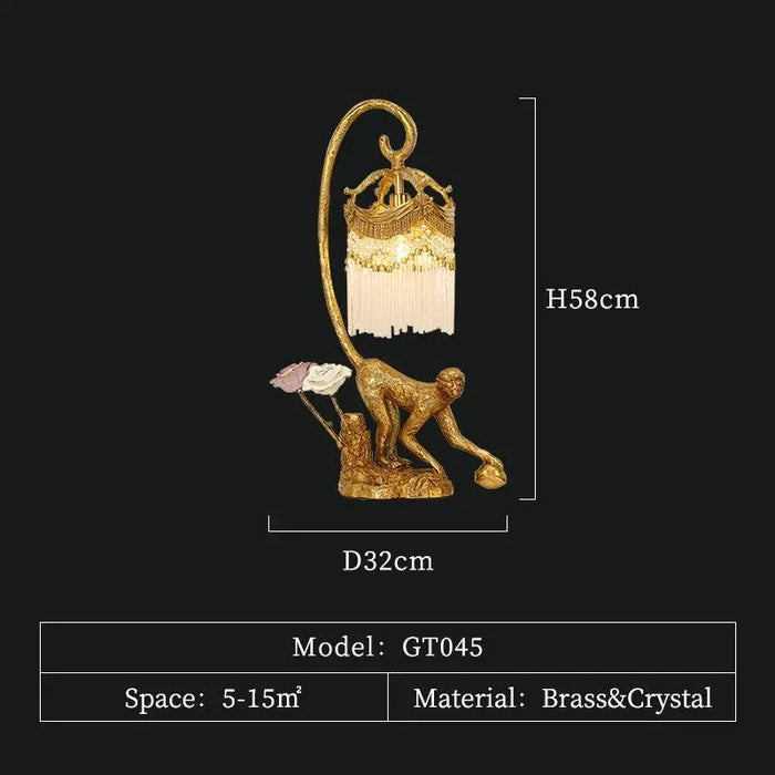 Luxury Copper Hotel Bedside Lighting Solution. - 1lights D32 H58cm