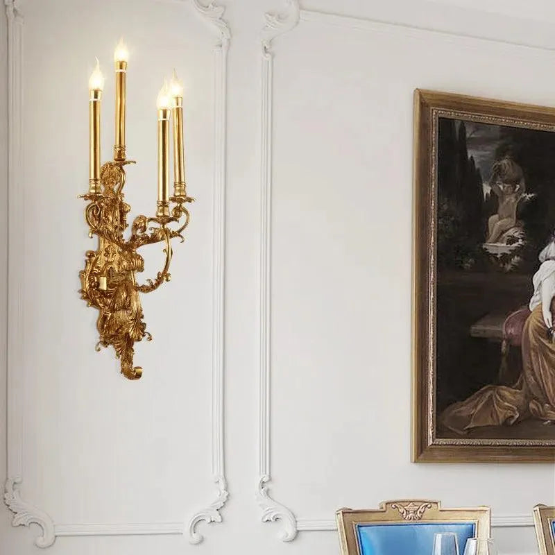 Regal Home Decor with Antique Copper Wall Lamps, Luxury Candle Light Illumination. - BH Home Store
