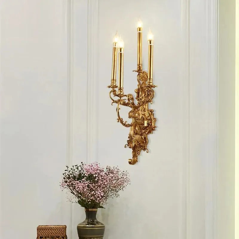Regal Home Decor with Antique Copper Wall Lamps, Luxury Candle Light Illumination. - BH Home Store