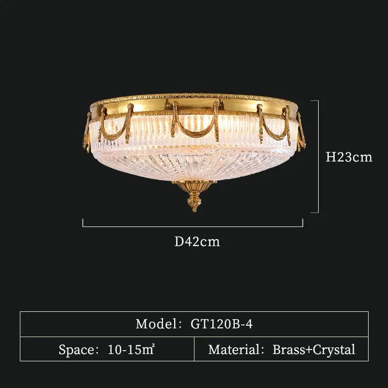 Regal Illumination: Opulent European LED Suspended Ceiling Light in Gold with Crystal Accents for Luxurious Corridor Ambiance. - BH Home Store