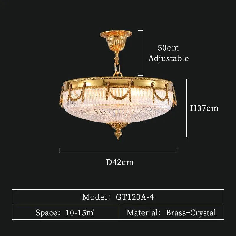 Regal Illumination: Opulent European LED Suspended Ceiling Light in Gold with Crystal Accents for Luxurious Corridor Ambiance. - BH Home Store