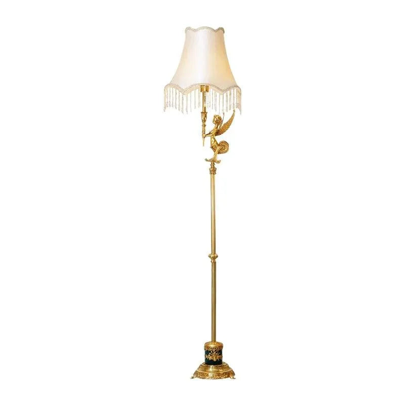 Regal Living Room Copper Floor Lamp, French Rococo with European Lampshade Design. - BH Home Store