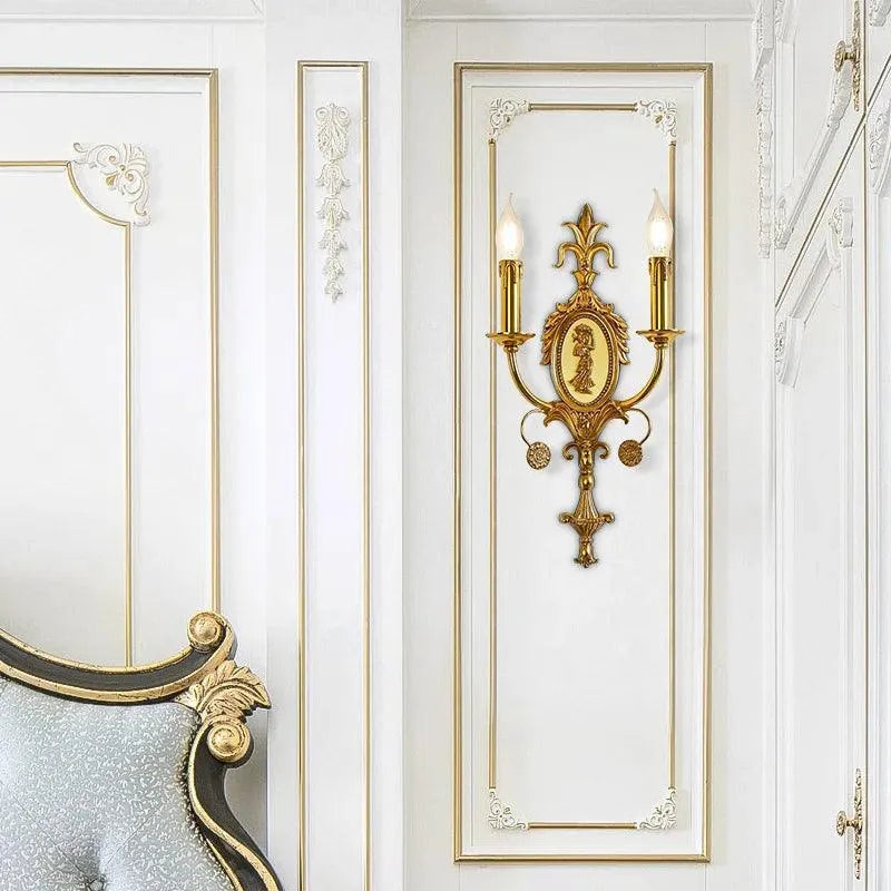 Regal Master Bedroom Brass Wall Light Sconces Create an Aura of Serenity and Sophistication. - BH Home Store