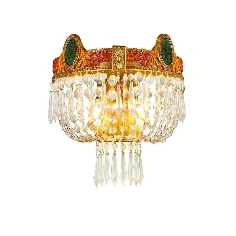 Regal Palacecrown Crystal and Brass Ceiling Light, Modern Elegance in Hanging Lamp Design. - BH Home Store