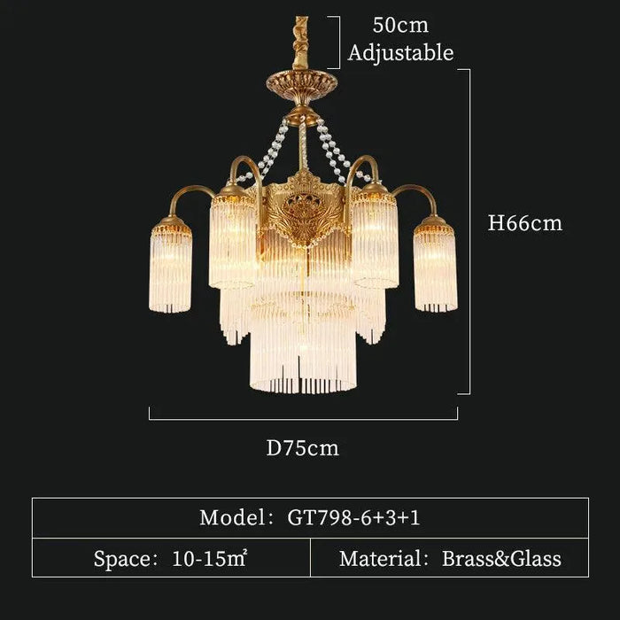 Vatican Style Brass Chandelier. - 10lights D75 H66cm