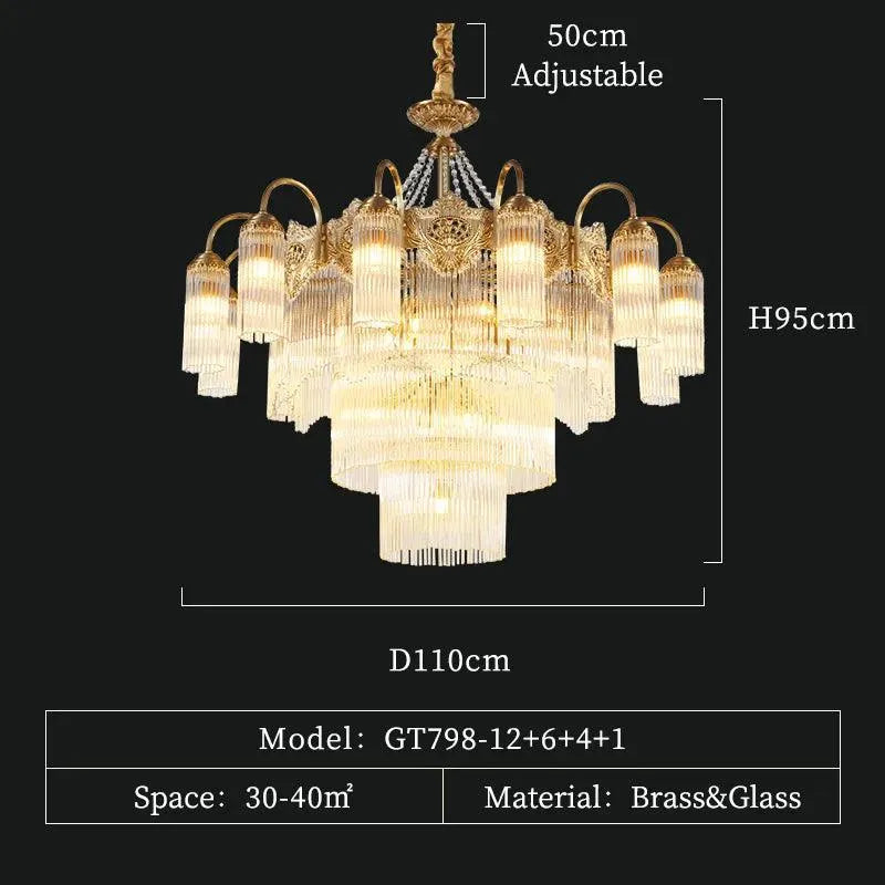 Vatican Style Brass Chandelier. - BH Home Store