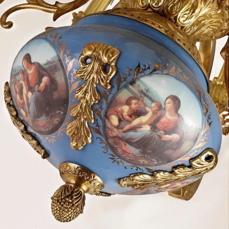 French Copper Ceramic Chandelier. - BH Home Store