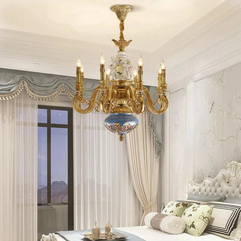 French Copper Ceramic Chandelier. - BH Home Store