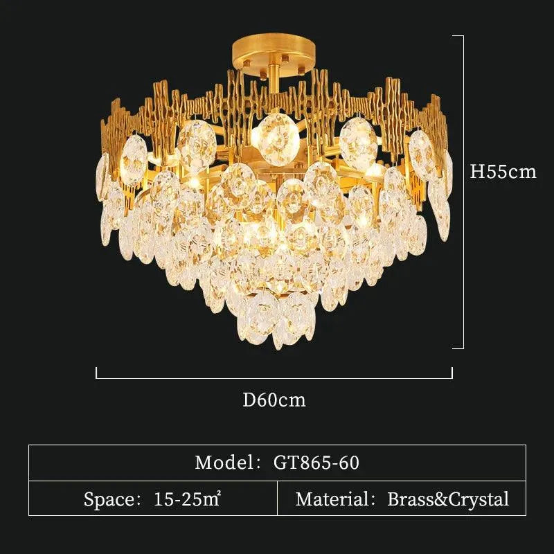 Regency Elegance LED Flush Mount - Crystal Glass Ceiling Light for Luxurious Interiors. - BH Home Store