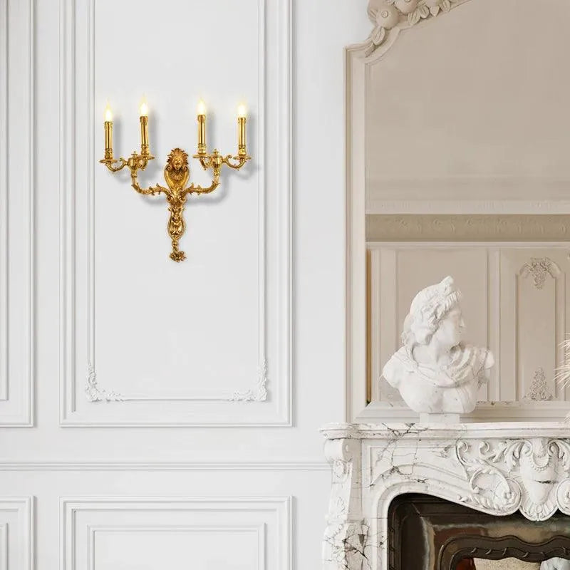 Retro Luxury Golden Copper Wall Light - European Style for Villa and Home. - BH Home Store