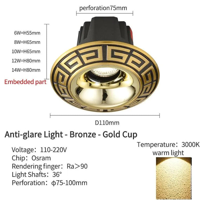Copper Elegance and Royal Lighting. - Spotlights A / 4000K Natural Light / 6W