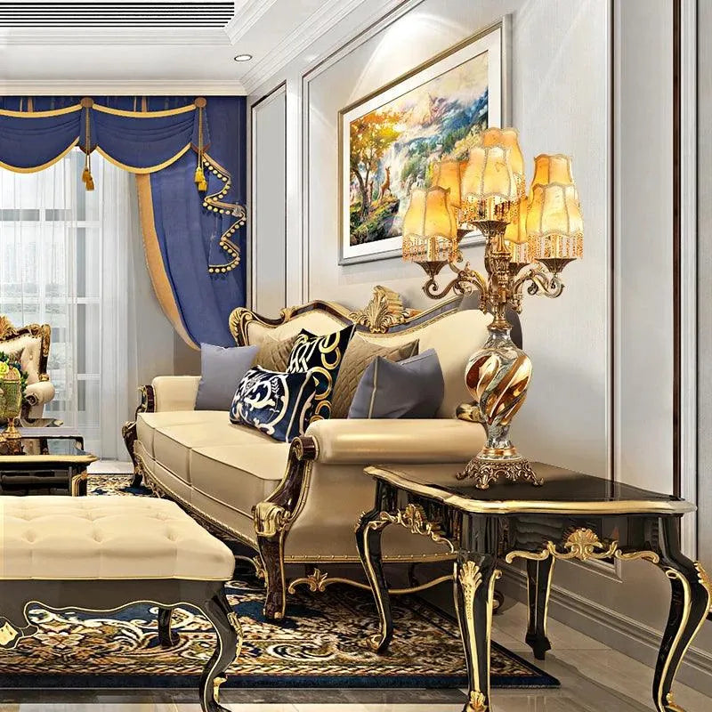 Royal European Baroque Ceramic Table Lamp - Illuminate Your Dining Experience with Timeless Elegance. - BH Home Store