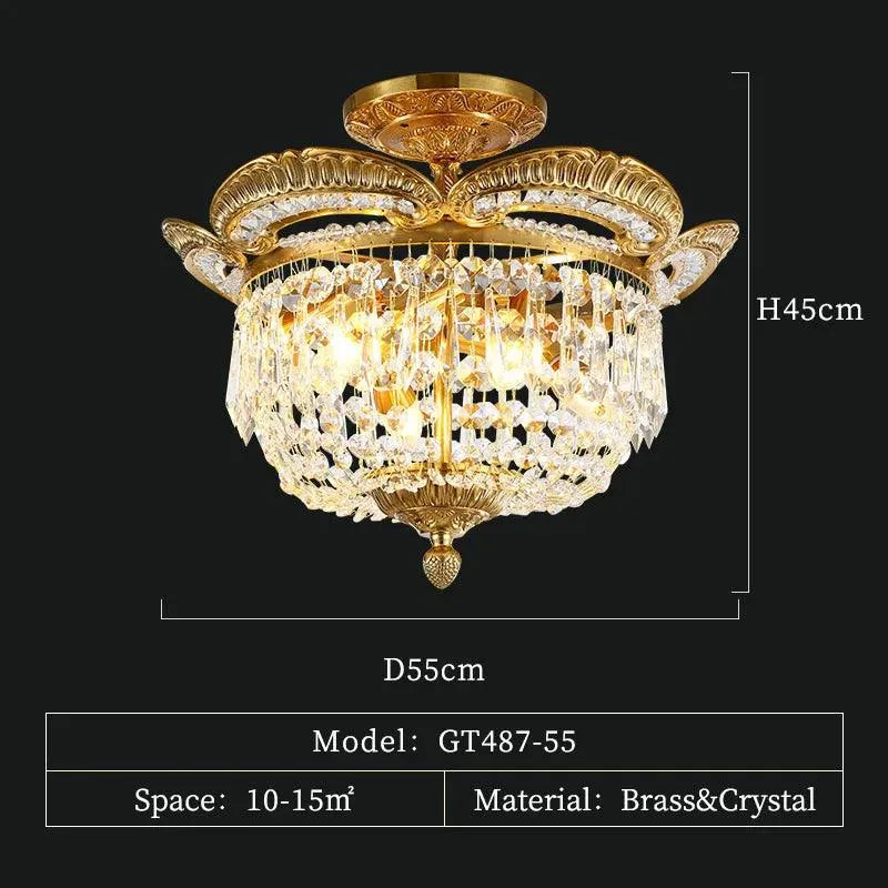 Royal European Living Room Crystal Ceiling Lamp: Illuminate Your Domain with Graceful Simplicity. - BH Home Store