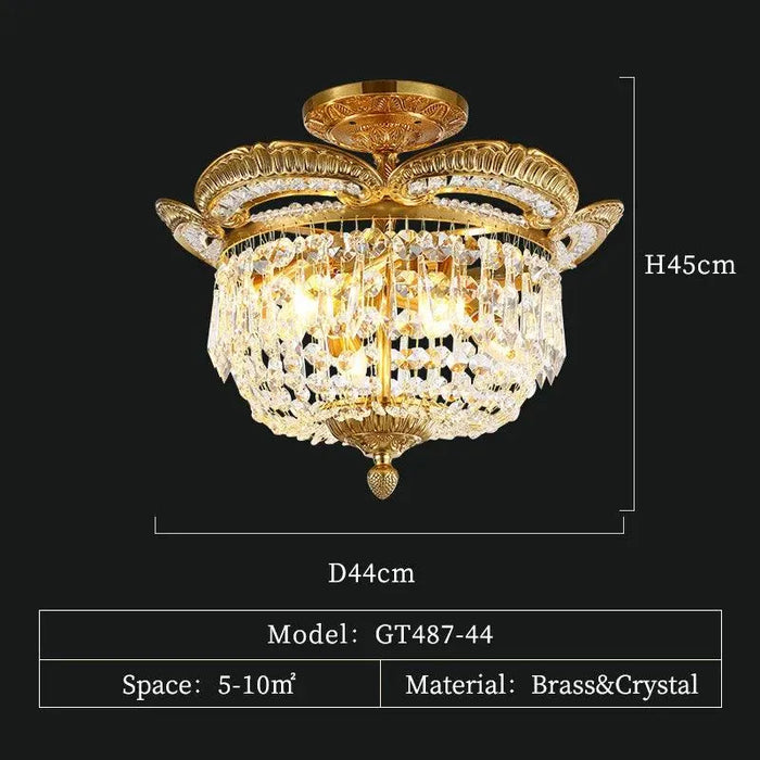 Royal European Crystal Ceiling Lamp. - D44 H45cm