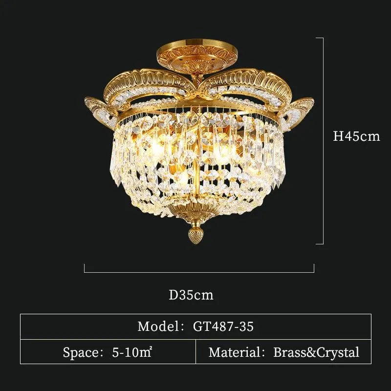 Royal European Living Room Crystal Ceiling Lamp: Illuminate Your Domain with Graceful Simplicity. - BH Home Store