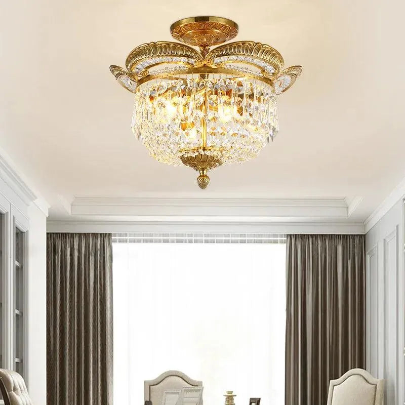 Royal European Living Room Crystal Ceiling Lamp: Illuminate Your Domain with Graceful Simplicity. - BH Home Store