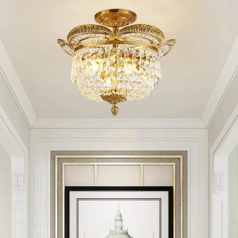 Royal European Living Room Crystal Ceiling Lamp: Illuminate Your Domain with Graceful Simplicity. - BH Home Store