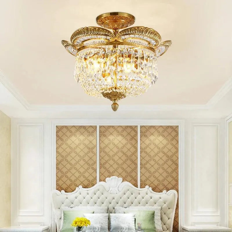 Royal European Living Room Crystal Ceiling Lamp: Illuminate Your Domain with Graceful Simplicity. - BH Home Store