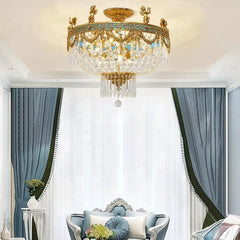 Royal French Bedroom Crystal Ceiling Lamp.