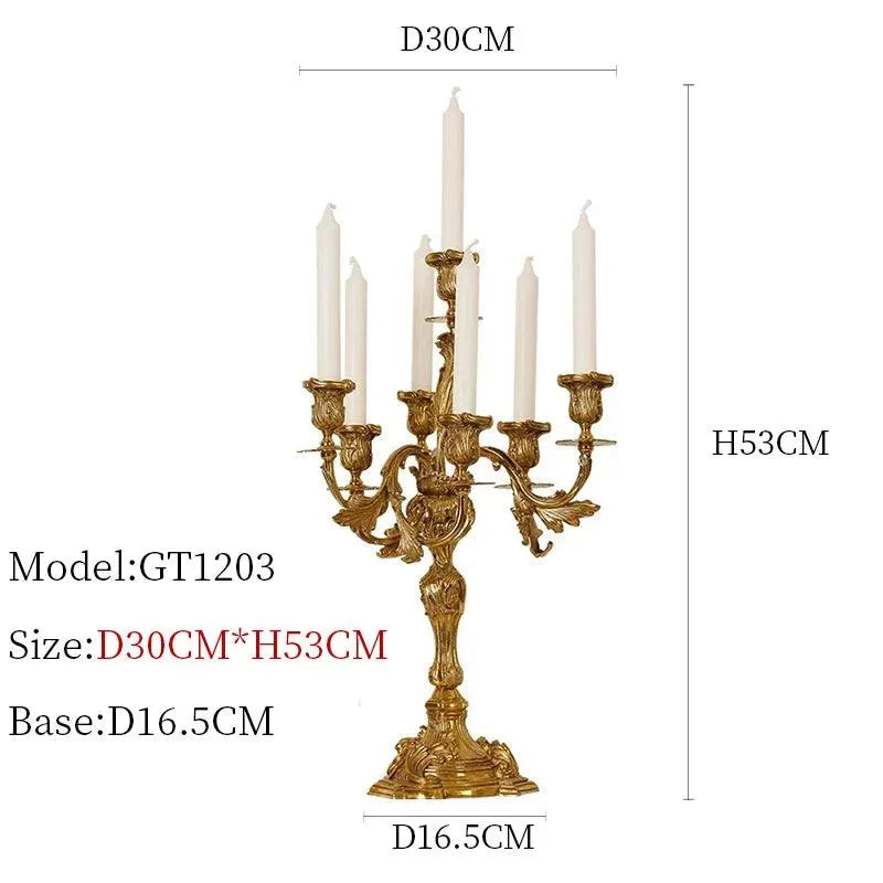 Royal French Brass Candlestick - Elevate Your Villa's Décor with Vintage Splendor. - BH Home Store