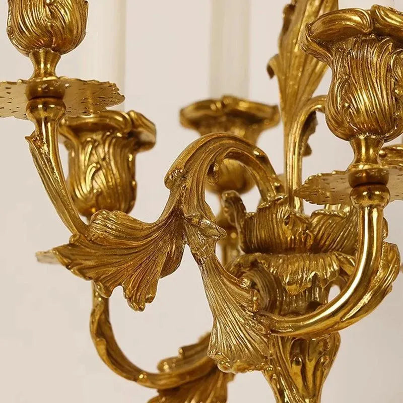 Royal French Brass Candlestick - Elevate Your Villa's Décor with Vintage Splendor. - BH Home Store