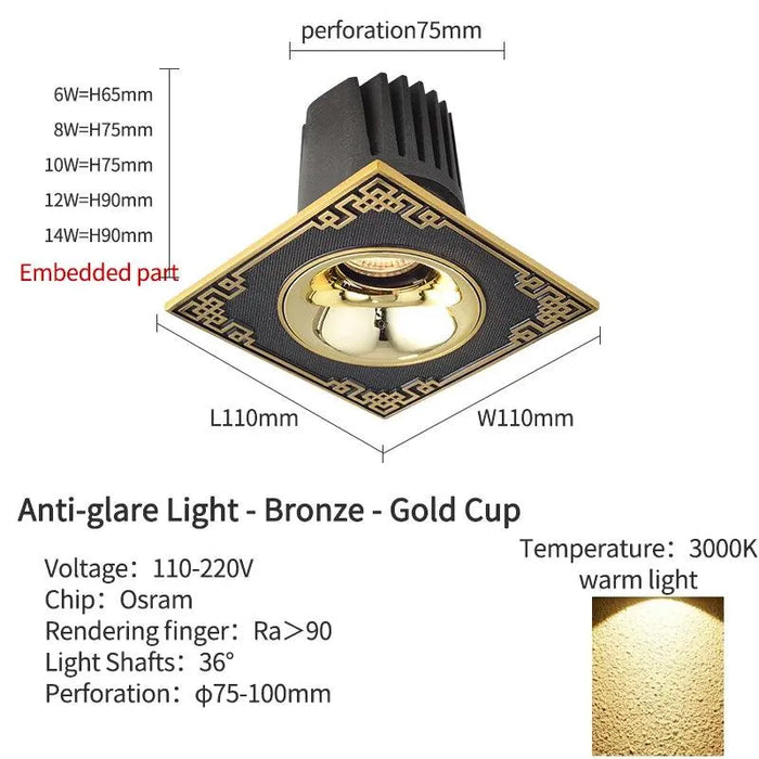 Royal Led Majesty and Modern Ceiling Spotlights - Spotlights A / 3000K Warm Light / 6W