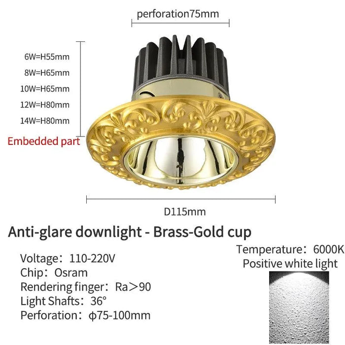 Royal Legacy Ceiling Spotlights - Downlights C / 4000K Natural Light / 6W