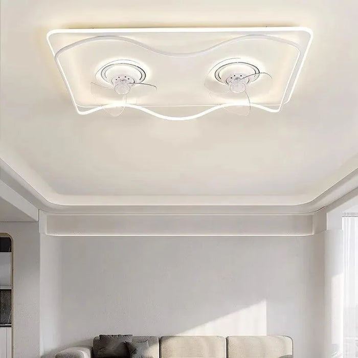 Sleek Folding Ceiling Fan with LED. - Rectangle / 110V