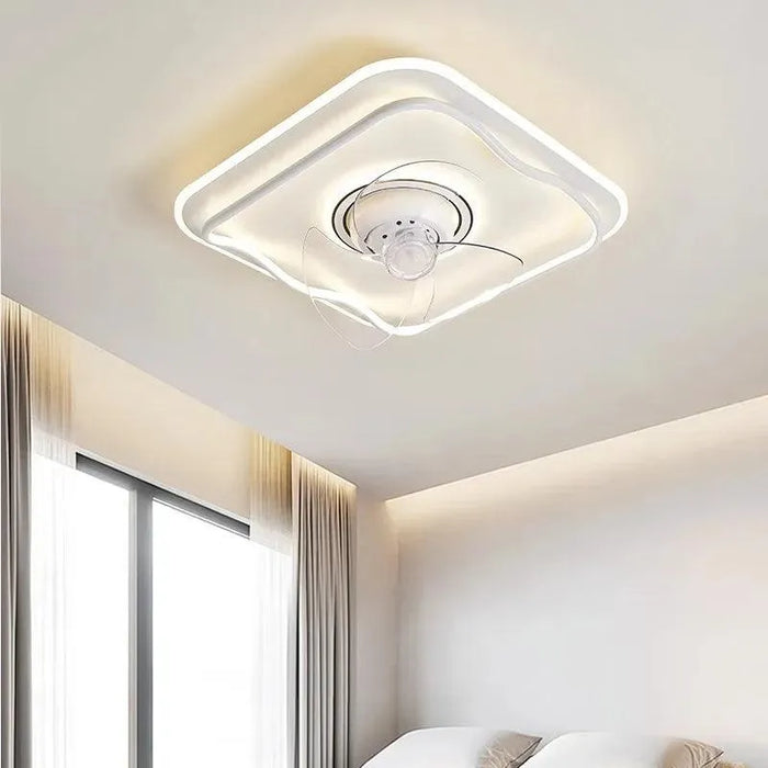 Sleek Folding Ceiling Fan with LED. - Square / 110V