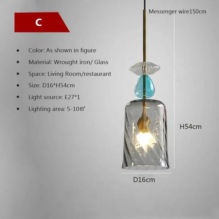 Sophisticated Candy Glass Pendant. - Style - B / Cool White
