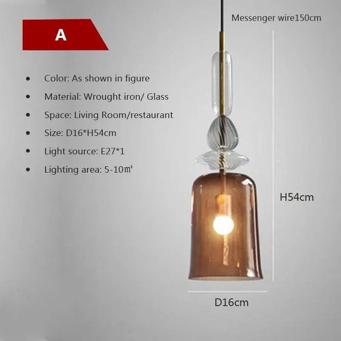Sophisticated Candy Glass Pendant. - Style - A / Warm White