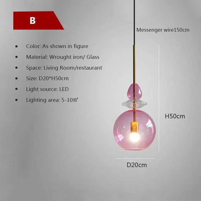 Sophisticated Candy Glass Pendant. - Style - C / Tricolor  White