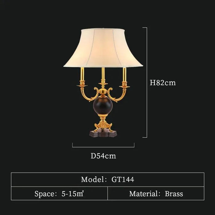 Sophisticated European Copper Table Lamp. - D54 H82cm
