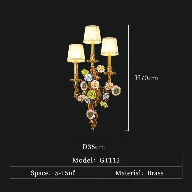 Sophisticated European Copper Wall Light, French Inspired for Living Room and Bedroom Decor. - BH Home Store