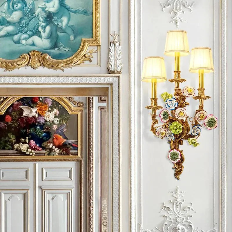 Sophisticated European Copper Wall Light, French Inspired for Living Room and Bedroom Decor.