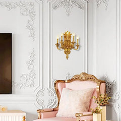 Sophisticated French All-Copper Wall Light, Five-Head Design for Luxurious Ambiance.