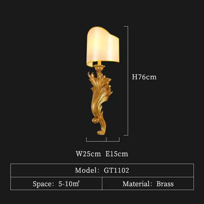 Sophisticated Full Copper European Wall Light, Vintage Mid-Century Style for Elegant Interiors. - W25 H76 E15cm