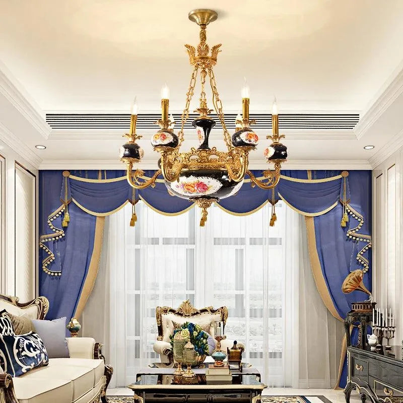 Black Ceramic Style Chandelier.