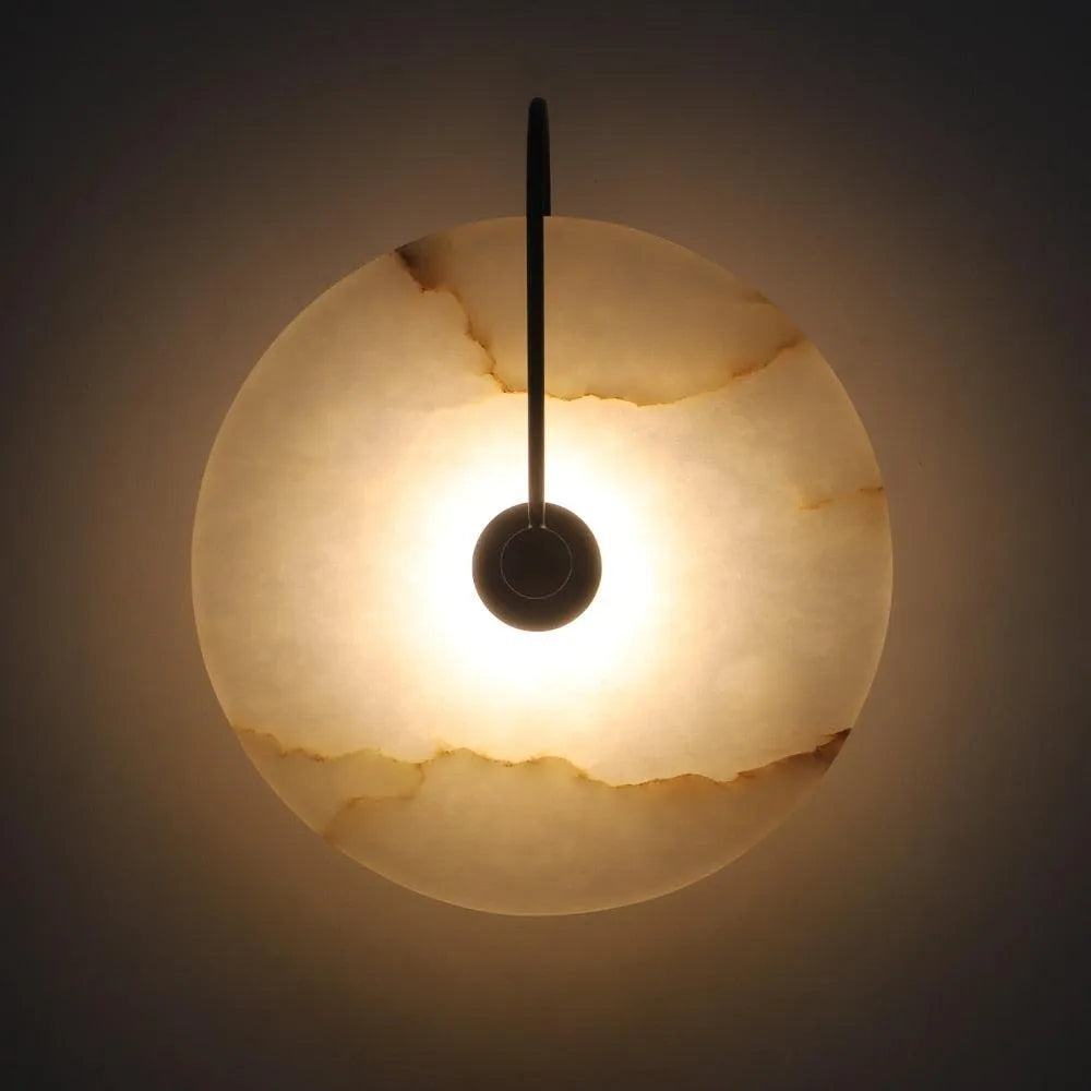 Sophisticated Marble LED Wall Lamp with Gold Accents for Modern Bedroom Decor. - BH Home Store