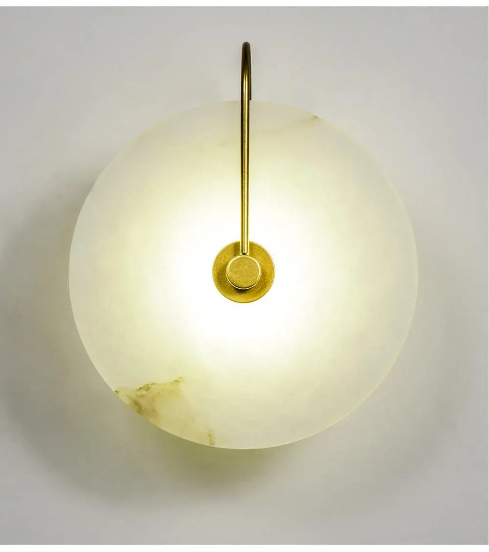 Sophisticated Marble LED Wall Lamp with Gold Accents for Modern Bedroom Decor. - BH Home Store