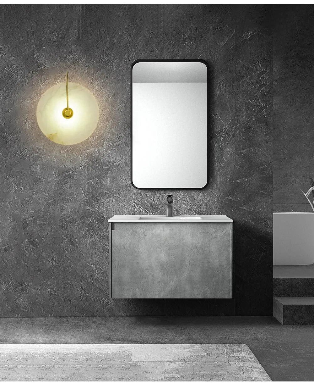 Sophisticated Marble LED Wall Lamp with Gold Accents for Modern Bedroom Decor. - BH Home Store