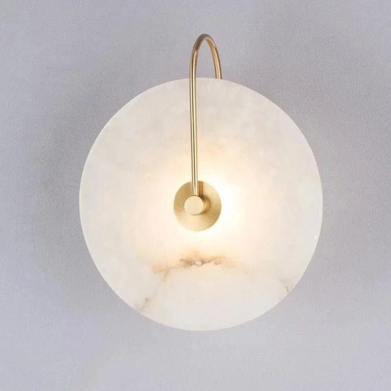 Sophisticated Marble LED Wall Lamp with Gold Accents for Modern Bedroom Decor. - BH Home Store