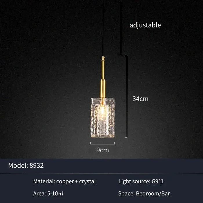 Modern Gold Crystal Chandelier. - Dia9cm / Warm light