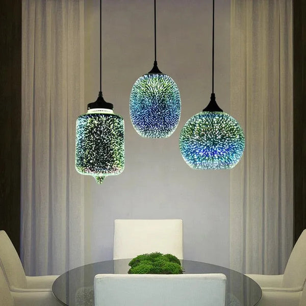 3D Fireworks Glass Pendant. - BH Home Store